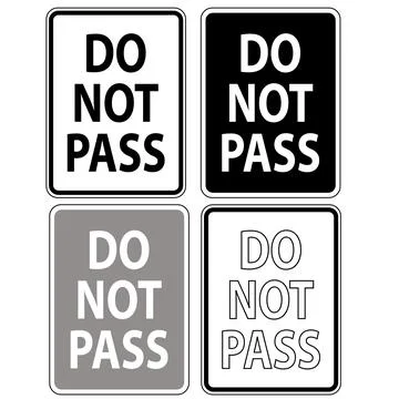 Do Not Pass sign on white background. flat style. Stock Illustration