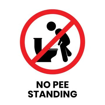 Do not pee standing sign. toilet sign illustration on isolated background Illustrazione stock