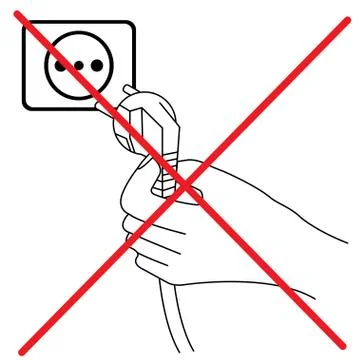 Do not plug in sign Stock Illustration