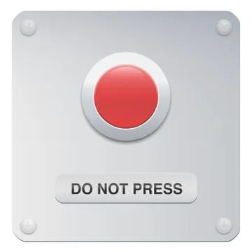 Do Not Press Button Dont Push Button Stock Illustration