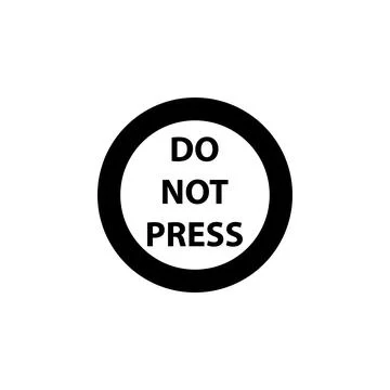 Do Not Press Button Flat Vector Icon Illustrazione stock