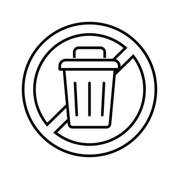 Do not put trash in the trash can icon. Vector. Ilustración de archivo