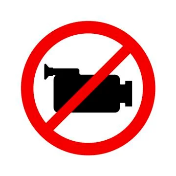 Do not record video sign on white background. Vector illustration in trendy flat Stock Illustration