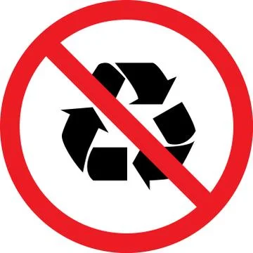 Do not recycle only trash sign. Stock Illustration