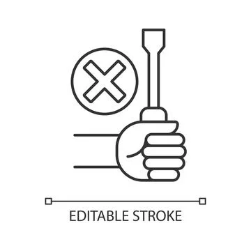 Do not repair yourself linear manual label icon Stock Illustration