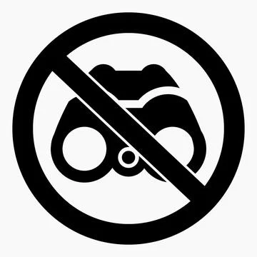 Do not search icon. Search is disabled. No binoculars. Binoculars ban. Vect.. Stock Illustration