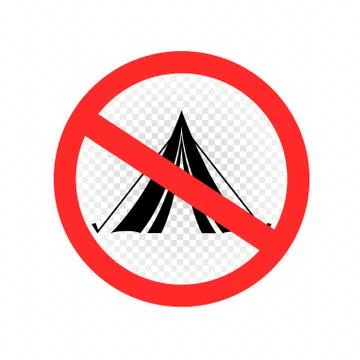 Do not set camp tent sign icon Stock Illustration