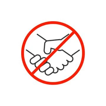 Do not shake hands warning sign on white background Stock Illustration