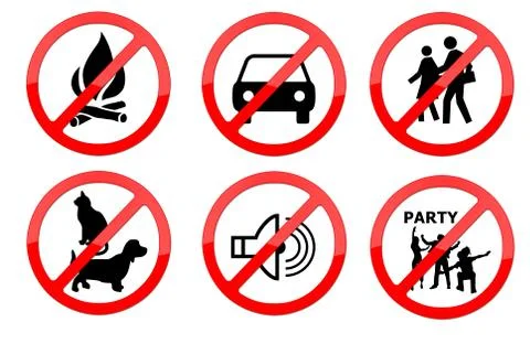 Do not signs set Stock Illustration