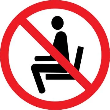 Do not sit here warning sign. Stock Illustration