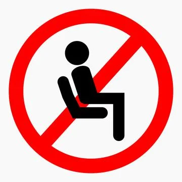 Do not sit icon. Illustrazione stock