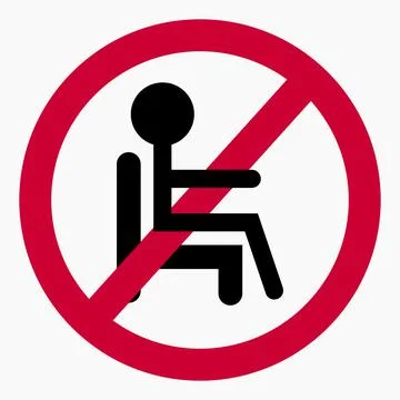 Do not sit icon. Ilustración de archivo