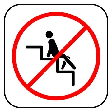 Do not sit on stairs vector icon Stock Illustration