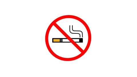 Do not smoke animation. No smoking symbol. Stock Footage 311840994