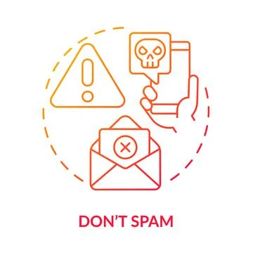 Do not spam red gradient concept icon Stock Illustration