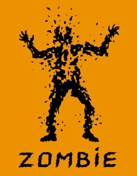 Do not spare the bullets for zombies! Vector illustration. Illustrazione stock