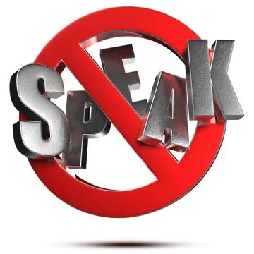 Do not speak 3d. Stock Illustration