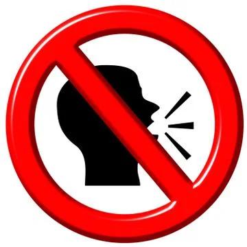 Do not speak 3d sign Stock Illustration