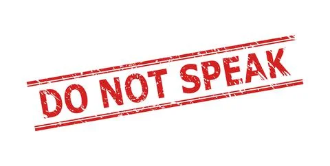 DO NOT SPEAK Stamp Seal with Distress Texture and Double Parallel Lines Stock-Illustration
