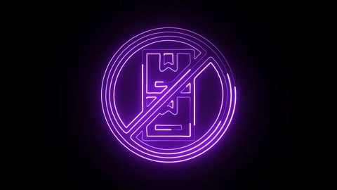 Do Not Stack Icon Isolated on Black Background, Handling Warning Neon Line .. Stock Footage 323940750
