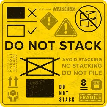 Do Not Stack. Packaging Symbol. Sign and Label Indicating That Items Should.. 스톡 일러스트