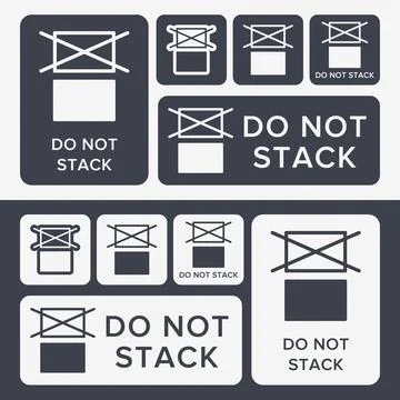 Do Not Stack. Packaging Symbol. Sign and Label Indicating That Items Should.. 스톡 일러스트