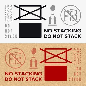 Do Not Stack. Packaging Symbol. Sign and Label Indicating That Items Should.. 스톡 일러스트