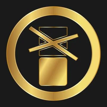 Do not stack Simple gold icon on product packaging and box Illustrazione stock