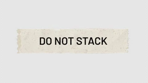 Do Not Stack Warning Label Tape Unrolling, Transparent Alpha Channel Video Stock Footage 346032582