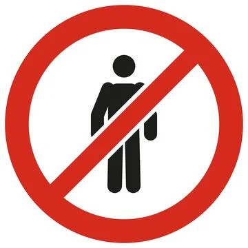 Do not stand here prohibition sign, safety pictogram vector Stock Illustration