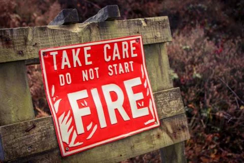 Do not start fire sign Foto stock