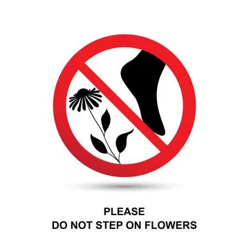 Do not step on the flower concept Stock Illustration
