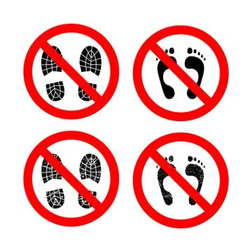 Do not step glyph vector icons set 스톡 일러스트