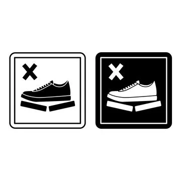 Do Not Step Icons. Labels for Cardboard Packaging. Warning Symbol, Handle w.. Illustration