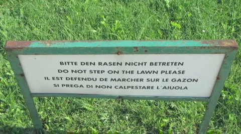 Do not step on the Lawn Stock-Footage 1062244