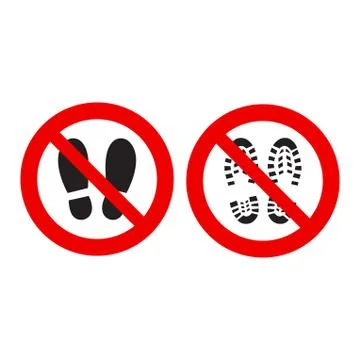 Do not step sign. Round danger symbol with footprint. Don't step on the grass Illustrazione stock