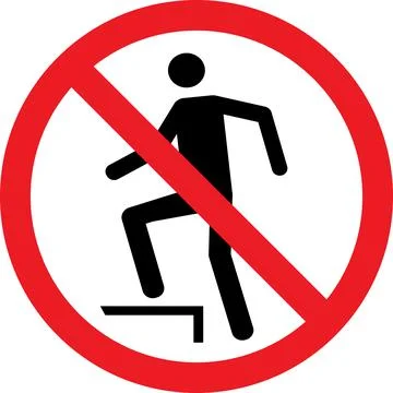 Do not step on this surface sign. Stock Illustration