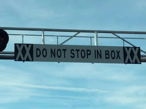 Do Not Stop In Box 库存照片