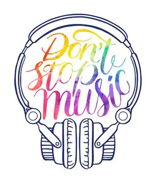 Do not stop music Stock Illustration
