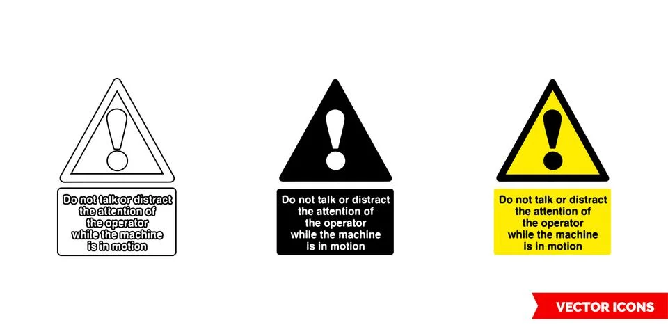 Do not talk or distract the attention of the operator while the machine is in Illustrazione stock