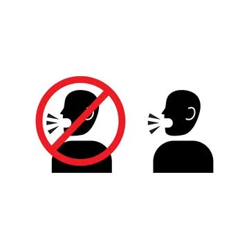 Do not talk sign please be quiet icon Stock Illustration