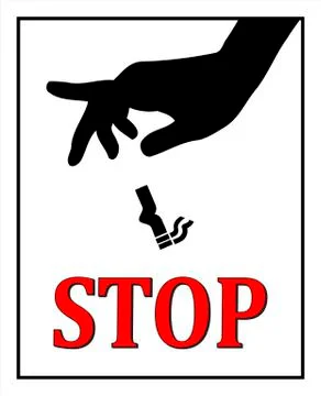Do not throw cigarettes on the ground Illustrazione stock