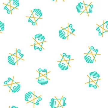 Do not throw garbage bin vector seamless pattern イラスト素材