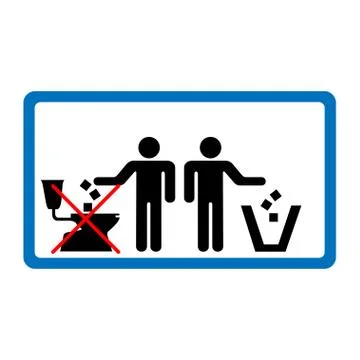 Do not throw litter in toilet Stock Illustration