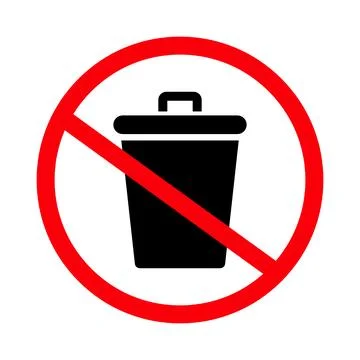 Do not throw in the trash icon. No dumping of garbage. Special Disposal. Ve.. Illustrazione stock