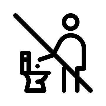 Do not throw trash in toilet bowl line icon Stock Illustration