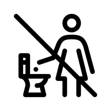 Do not throw trash in toilet bowl line icon Stock Illustration