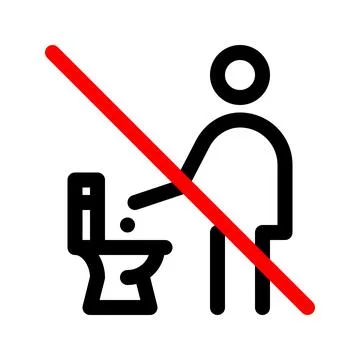 Do not throw trash in toilet bowl line icon Stock Illustration