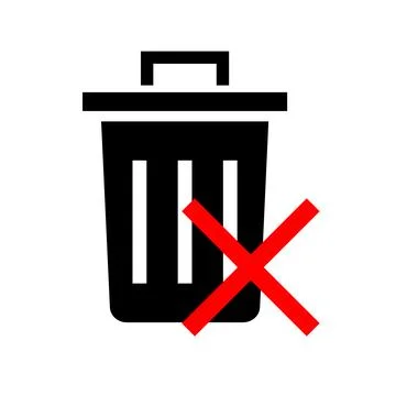 Do not throw trash in the trash can sign. Trash can and a cross mark. Vector. Ilustración de archivo