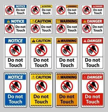 Do not touch and please do not touch sign Illustrazione stock